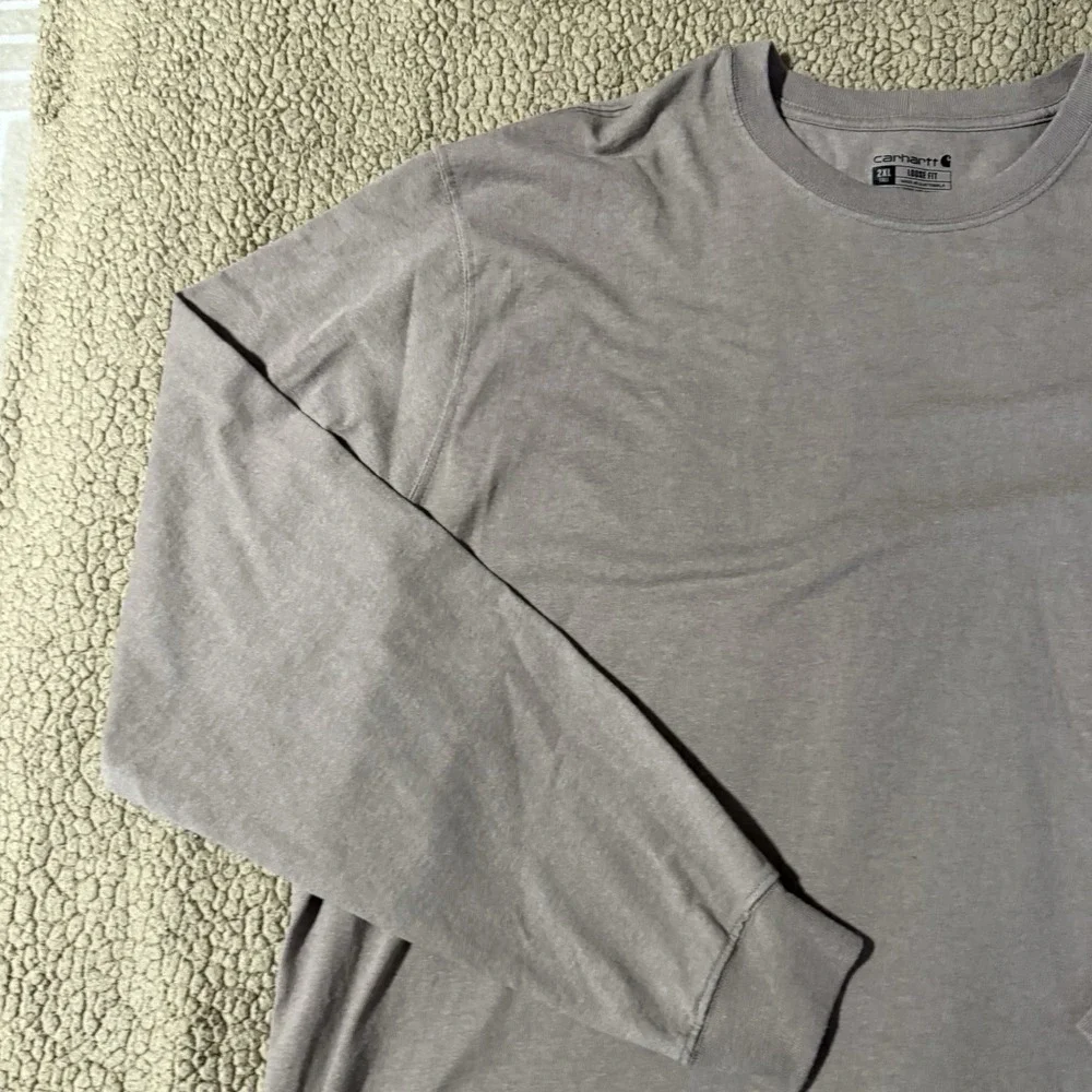 Carhartt DEARBORN LOOSE LS LOGO T-SHIRT 2XLT - Tan Color Men's